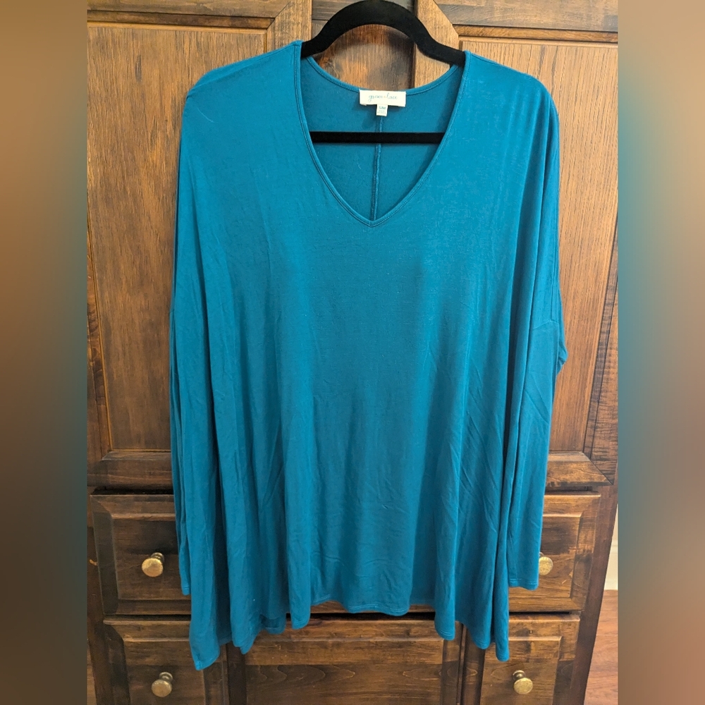 NWOT G&L Dolman Tunic Tee In Blue Lagoon